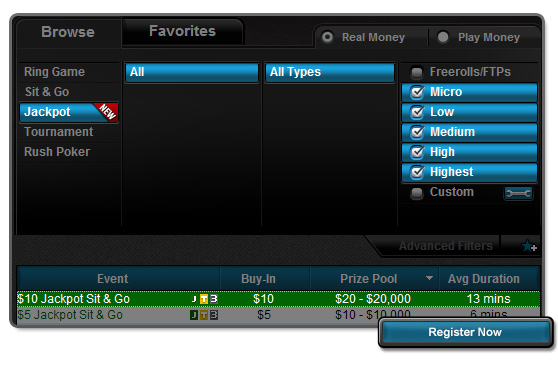 Турниры SnG с джекпотом &ndash; обычные бай-ины, но огромные призовые фонды