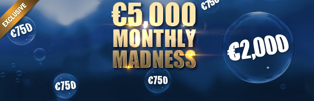 Эксклюзивные фрироллы €5,000 Monthly Madness на Wiliam HILL