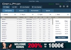 Регистрация в покер-руме CristalPoker, шаг 2: выберите тип клиента и скачайте его